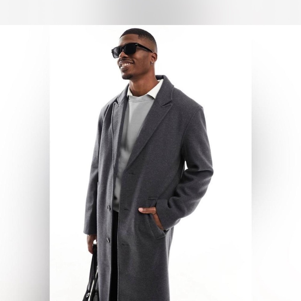 NWOT- ASOS Charcoal Trench Coat for Men.